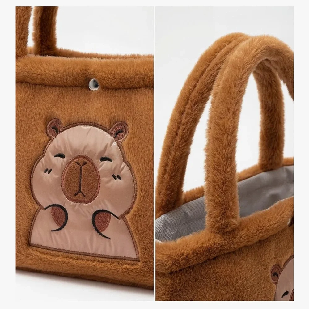 🆕Capybara Plush Tote Bag for Women - 11.8x7.9 Inch Animal Capybara